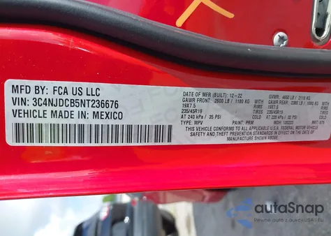 2022 Jeep Compass Limited z USA, uszkodzony, nr VIN 3C4NJDCB5NT236676